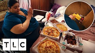 633 Lb Woman Reveals Her Food Hiding Spots  My 600Lb Life [upl. by Leoni]