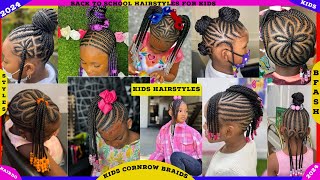 50 Kids Hairstyles for Girls kids Cornrow Braids Hairstyles kids Natural braids hairstyle Hairdo [upl. by Acirema451]