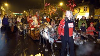 2019 Granton on Spey Christmas torchlight procession led by pipe band arrives in town centre [upl. by Mharba]