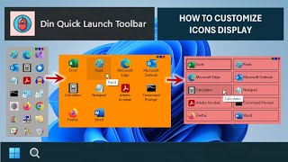 Din Quick Launch Toolbar Windows 11 24H2  How to Customize Icon Display [upl. by Naek]