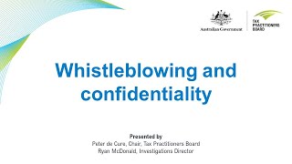 Whistleblowing and confidentiality [upl. by Bridges]