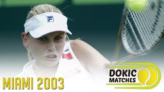 Jelena Dokic vs Kim Clijsters  Quarter Final Miami Masters 2003 [upl. by Naletak504]