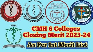 CMH 6 Colleges Closing Merit 202324  1st Merit List uploaded closing merit [upl. by Irahcaz]