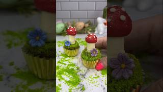 Tiny toadstools 🍄💚 cupcake cakedecorating baking cakeart cutefood shortsfeed toadstool [upl. by Analaf]