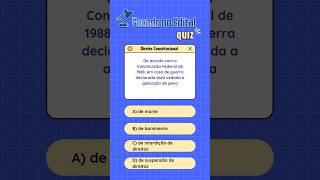 QUESTÃO de DIREITO CONSTITUCIONAL [upl. by Ahsinehs]