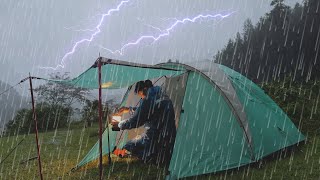 MY BEST VIDEO SOLO CAMPING IN HEAVY RAIN AND THUNDERSTORMS 2023 [upl. by Columbine]