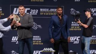 UFC 203 Stipe Miocic vs Alistair Overeem Staredown [upl. by Ykvir]