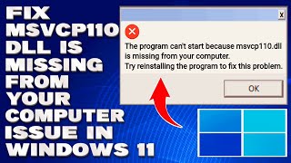 How To Fix Msvcp110dll Is Missing From Your Computer Issue in Windows 1011 Solution [upl. by Tybalt]