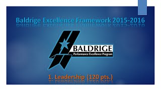 01 Leadership Baldrige Excellence Framework 20152016 [upl. by Madlen921]