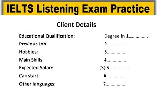 Client Details listening practice test 2023 with answers  IELTS Listening Practice Test [upl. by Asilahs]