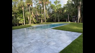 SC  Mt Pleasant area Sealing Travertine Marble Limestone Decks [upl. by Neerak]