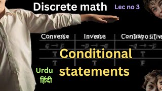 Conditional statements Inverse Converse and Contrapositive Discrete math lec no 3 [upl. by Allina241]