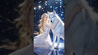 A woman performs a fusion with theSiberian White Wolf on AGT americagottalent magic [upl. by Amena]