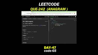 Current Coders 261000  Solving leetcode problem  que242 valid anagram shortvideo leetcode [upl. by Patten816]