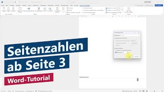 Word Seitenzahlen ab Seite 3 beginnend mit 1 – Wissenschaftliche Arbeit in Word [upl. by Divad]