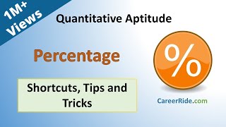 Percentage  Shortcuts amp Tricks for Placement Tests Job Interviews amp Exams [upl. by Pillyhp]