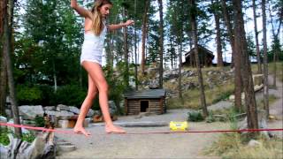 Slackline Competitor Fail [upl. by Aihsenot]