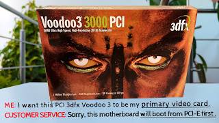 How I Made a PCI Voodoo 3 the Primary GPU on a Modern PC for Dual Booting Windows 9x10 [upl. by Ahsieuqal494]