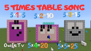 5 Times Table Song  Minecraft Numberblocks Counting Song  Multiplication Songs for Kids [upl. by Bonn581]