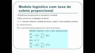 41 Modelo logístico com extrativismo  Slides da aula VPS1030 [upl. by Huntlee]