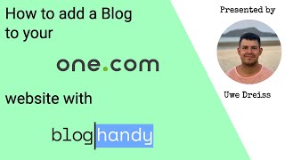 How to add a Blog to your Onecom website with BlogHandy [upl. by Nolyat365]