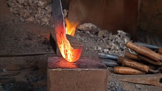 Making a Aruvel Billhook and Tano  Handle  Iron Pipe 1 [upl. by Lecram]