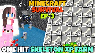 I Built One Hit Skeleton XP farm in Minecraft Survival 121 ep3 minecraft gameonsonal gaming [upl. by Kirby]