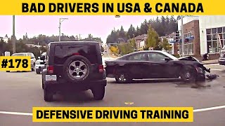 Defensive Driving Training 178  Bad Drivers amp Driving Mistakes in USA amp Canada w Commentary [upl. by Enyar]