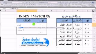 مدونة محمود حموده  شرح دالتي MATCH amp INDEX [upl. by Aniar]