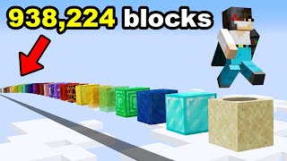 Jumping on Every Block to Break a Minecraft Record [upl. by Adnalohs]