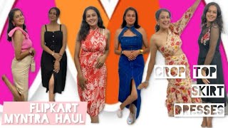 Flipkart and myntral haul Crop top and pencil skirt haul Dresses haul from flipkart and myntra [upl. by Ennovahs901]