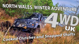 NORTH WALES WINTER TRIP  Mud  Pig Lane  Green Lane 4x4  Discovery 2  M51 Defender 90  4WD UK [upl. by Reffinnej]