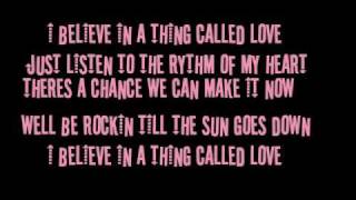 I BELIEVE IN A THING CALLED LOVE  THE DARKNESS LYRICS [upl. by Assenar]