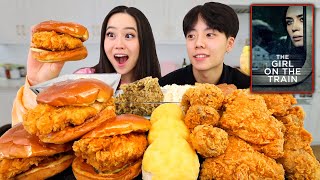 POPEYES SPICY FRIED CHICKEN SANDWICH  Spicy Fried Chicken amp Honey Biscuits MUKBANG [upl. by Niletak]