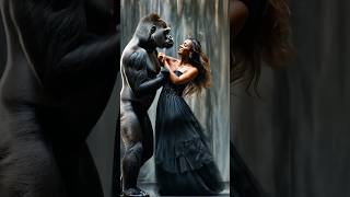 The Woman Performs a Fusion with the Gorilla americagottalent talent agt shorts [upl. by Gelhar]