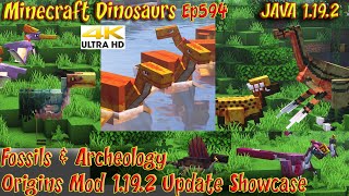 Fossils amp Archeology Origins Mod 1192 Dinosaurs Showcase 4K60FPS Minecraft JAVA Dinosaurs Ep594 [upl. by Giarla]