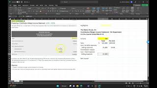 Contribution Margin Income Statement  BE68 [upl. by Easlehc]