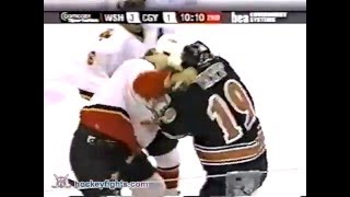 Brendan Witt vs Jarome Iginla Mar 20 2003 [upl. by Llerdnam530]