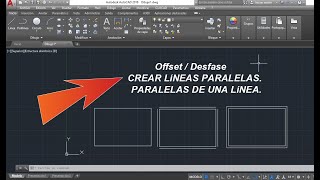 AUTOCAD  COMANDO OffsetDesfase PARALERA DE UNA LINEA  LINEAS PARALELAS EN AUTOCAD [upl. by Yesnyl486]