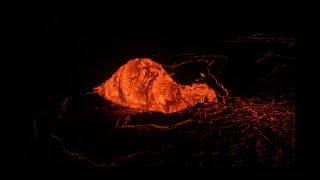 Dome Fountain Formed at Lava Lake Inlet Halemaumau Jan 23 2020 [upl. by Alemac726]