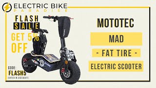 MotoTec Mad 1600W Fat Tire Electric Scooter Review by Electric Bike Paradise [upl. by Cyprus797]