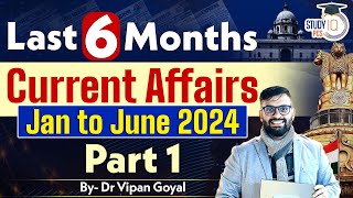 Last 6 months Current Affairs Jan to June 2024 Part 1 By Dr Vipan Goyal Study IQ [upl. by Wisnicki765]