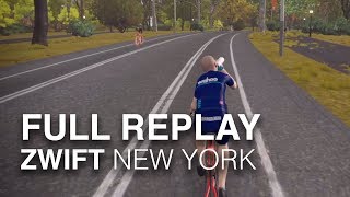 Zwift Everything Bagel Full Replay New York Central Park Course 129 iPad Pro Screencast [upl. by Wallraff]