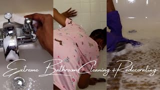 EXTREME DEEP BATHROOM CLEANING  Redecorating Organizing [upl. by Akenihs126]