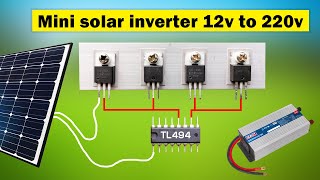 Make mini solar Inverter at home Make Powerful 12v to 220v Inverter [upl. by Frye]