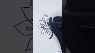 Drawing a flower very easily 💕 [upl. by Llerdnod]