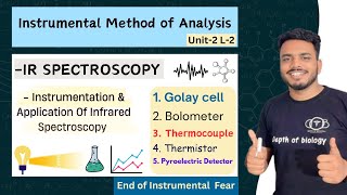 Instrumentation of IR  Golay cell  Bolometer  Thermocouple  Thermistor  Pyroelectric detector [upl. by Tterrej]