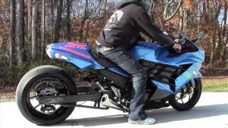 Garwood Custom Cycles Showcases the 2012  2013 ZX14 Brocks Alien Head Exhaust Motorcycle Video [upl. by Annoirb]