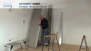 LUX ELEMENTS Montage Bauplatte ELEMENT als Trennwand oder Raumteiler [upl. by Con]