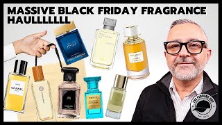 Massive BLACK FRIDAY SALES FRAGRANCE HAUL  35 Mens Unisex Womens Classic  Modern Fragrances [upl. by Karlee]